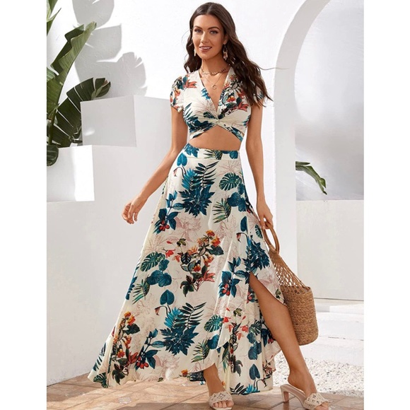2-Piece Boho Crop Top+Skirt Set - Picture 2 of 6